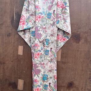 Summer Long Costume Dress For Women, Indian Pure Cotton Fabric Kaftan, Floral Soft Cotton Robe Kaftan, Boho Kaftan Dress,