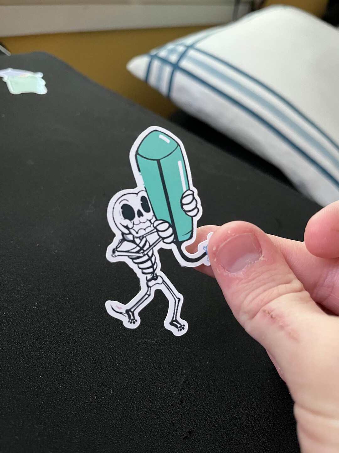 Hand Made Cartoon Skeleton Vinyl Sticker – Handmade Waterproof Laptop ...