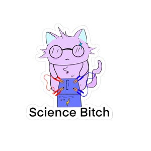 Handgemaakte kitten vinylsticker – handgemaakte waterdichte laptop- en dagboeksticker