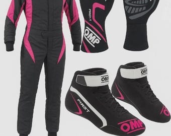 Traje completo de karting para mujer Go, estampado digital, nivel 2, con zapatos y guantes de karting.