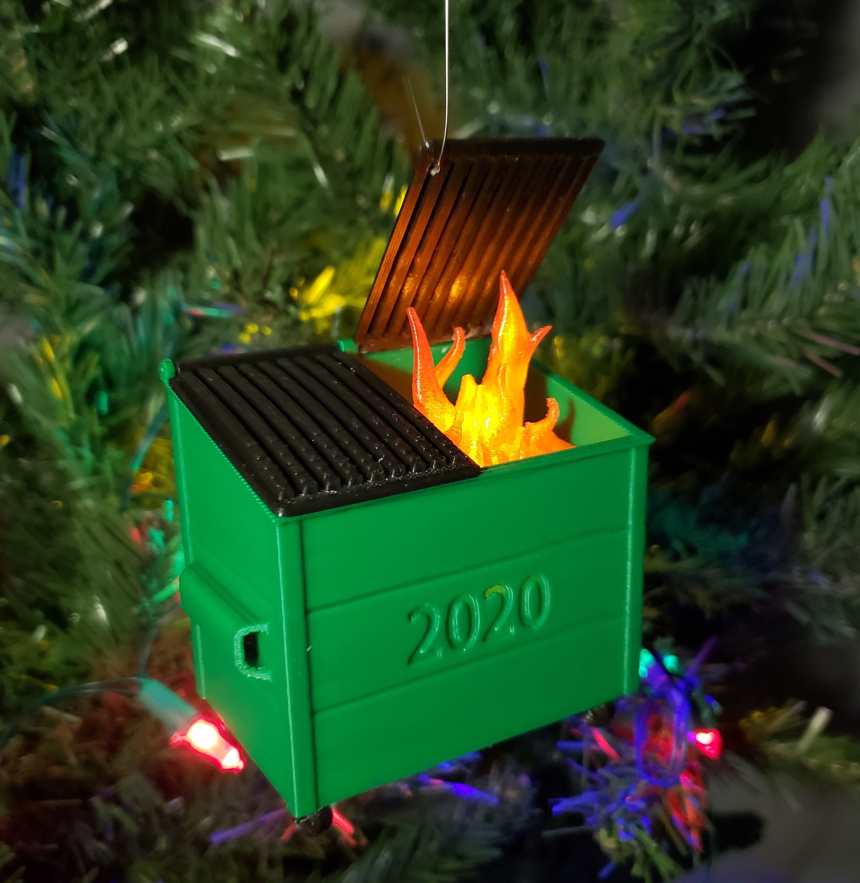Led Flickering Dumpster Fire Ornament Advancefiber in