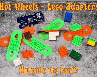 Hot Wheel to Lego Track Connectors and Adapters, 1:64 Scale Cars, Matchbox, Building Blocks