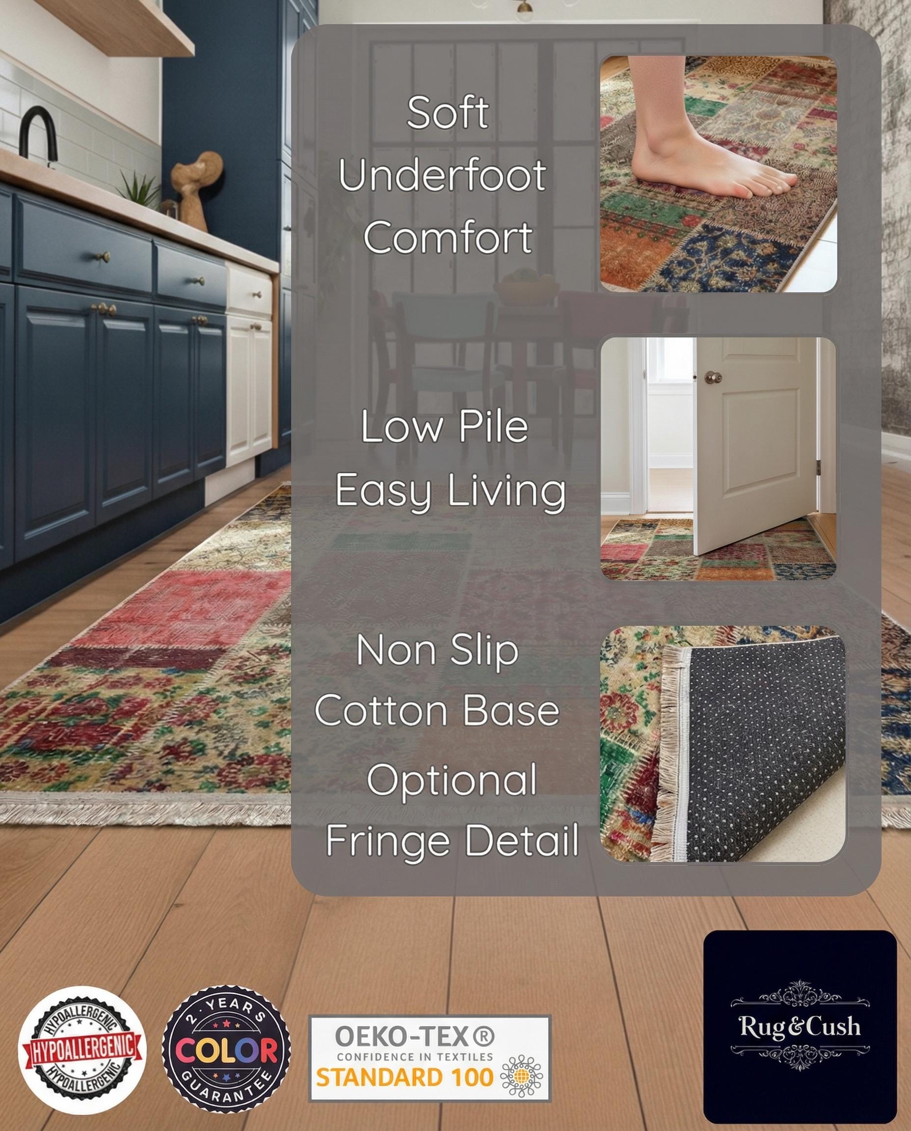 Rustic Patchwork Area Rug, Oriental Living Room Rug, Rectangle Kitchen ...