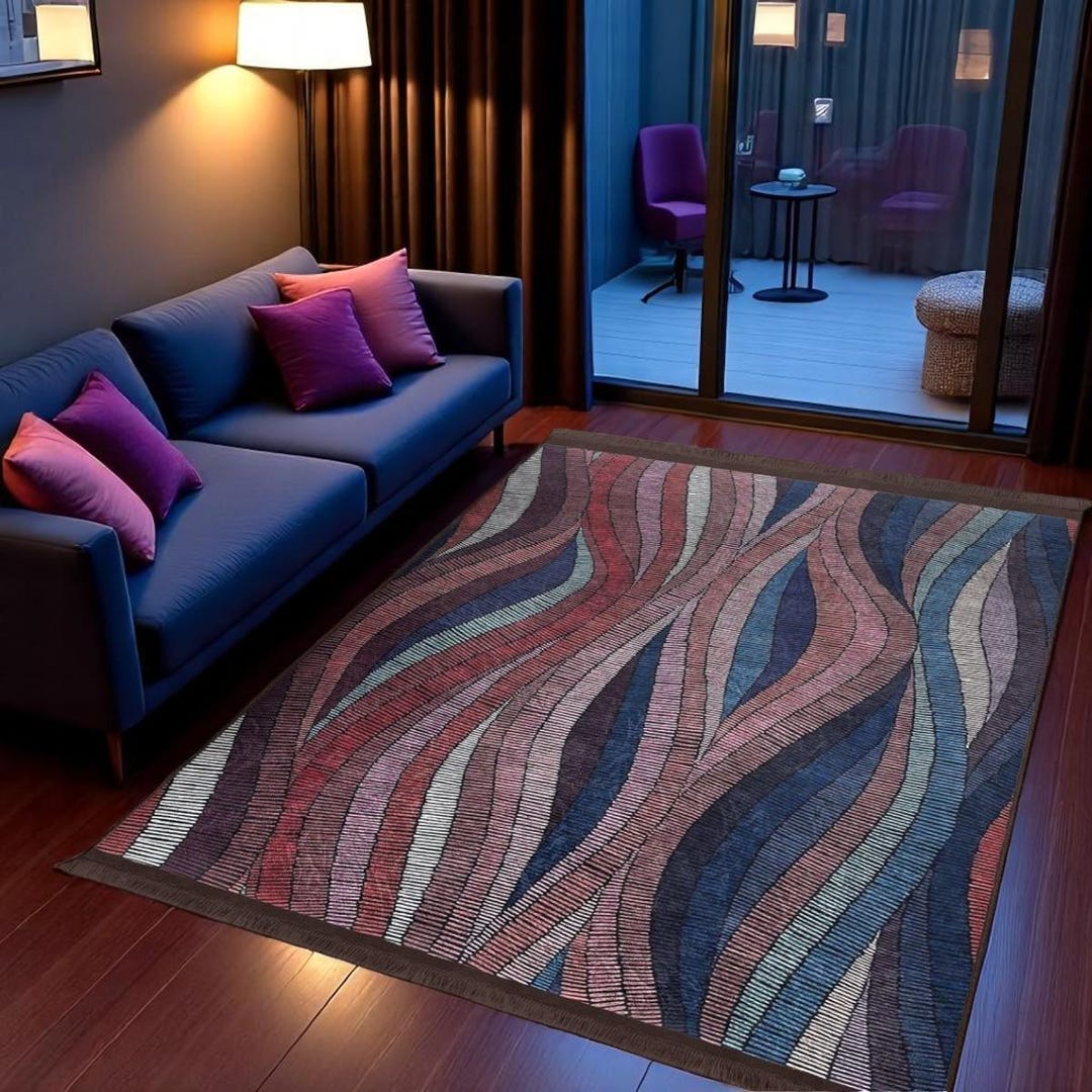 Mute Color Rugs Muted Rainbow Rug- Contemporary Color Pop Carpet - Modern Expressionist ...