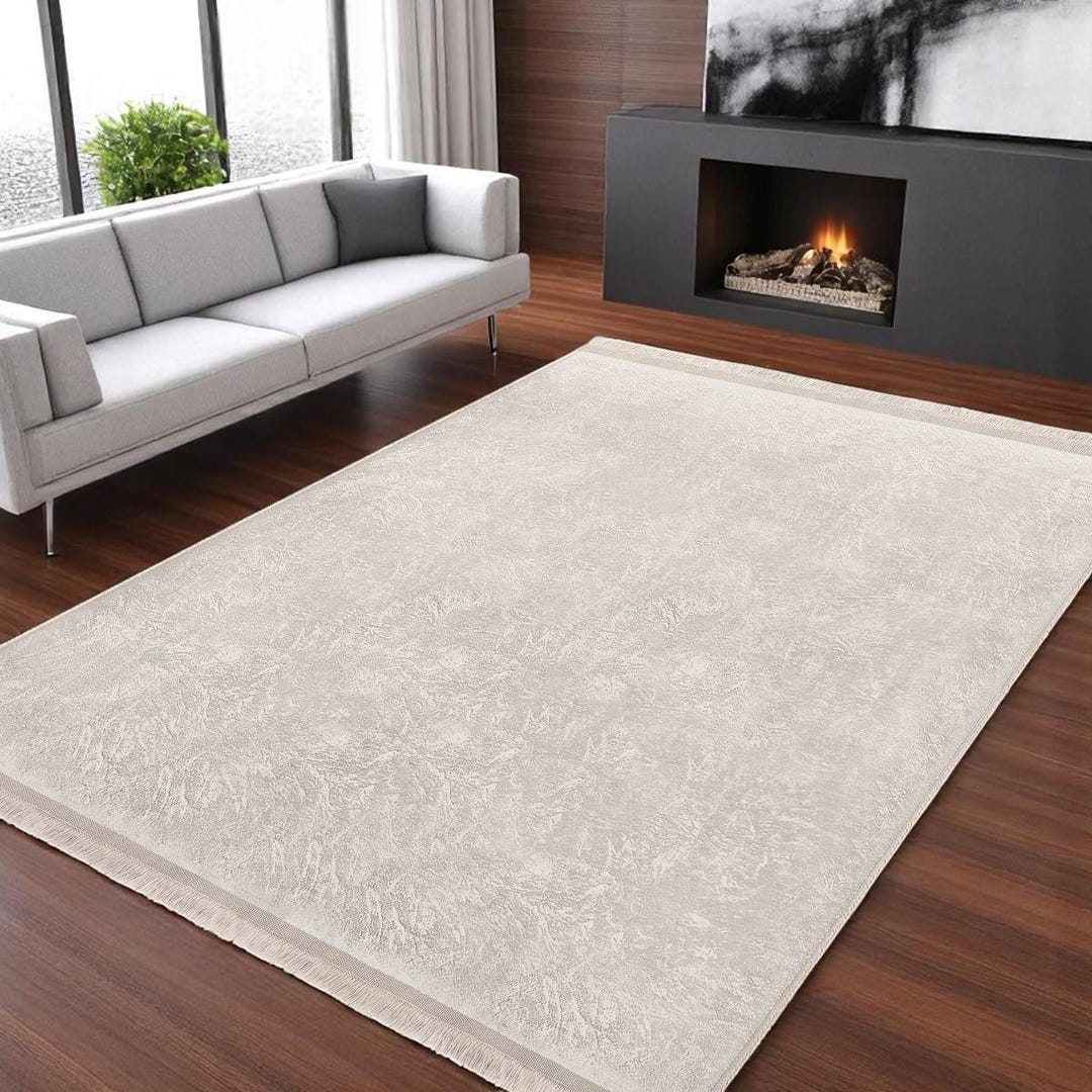 Modern Neutral Tone Rug - Soft Machine Washable Non Slip Area Carpet ...
