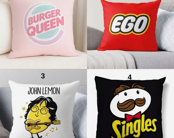 Lustige Popkultur-Kissenbezüge - Lustige Parodie-Kissen - Humor-Kissenbezüge für Sofa, Schlafzimmer, Männerhöhle, Geschenkidee - Neuheit Wohndekor