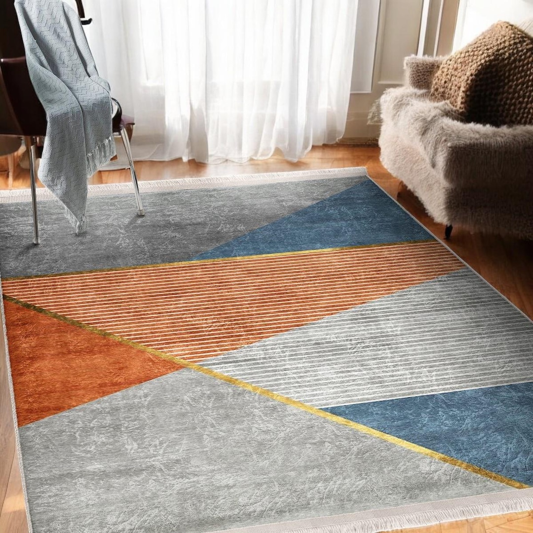 Geometric Rugs Triangles Modern Geometric Pattern Area Rug, Rectangle Kitchen Rug, Triangles ...