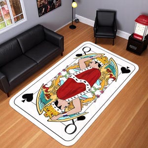 Alfombra legendaria de estrella musical / Tarjeta inspirada en Freddie Elvis Amy / Alfombra artística única / Alfombra ovalada con decoración musical retro / Regalo para amantes de la música