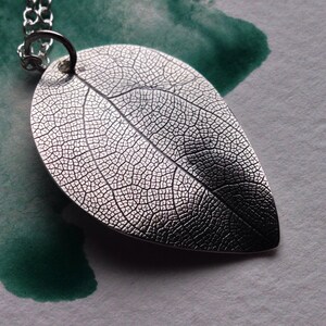 Large Silver Leaf Pendant image 2