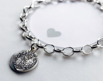 Personalized Moon Phase bracelet in sterling silver