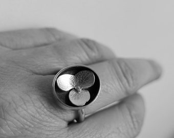 Silver Hydrangea Bloom Ring