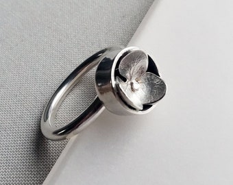 Silver Hydrangea Bud Ring