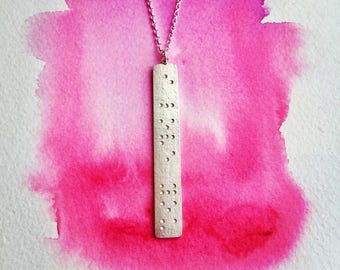 Braille style personalised necklace (one side engraved)