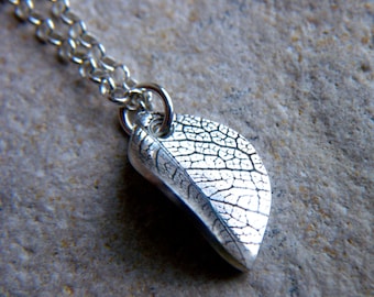 Silver Leaf Imprint necklace by Cari-Jane Hakes, Hybrid Handmade