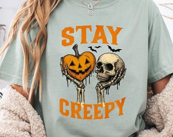 Halloween Tee, Stay Creepy Halloween T-shirt, Funny Sarcastic Halloween Tee, Spooky Season, Fall Season, Pumpkin Shirt, Comfort Colors®