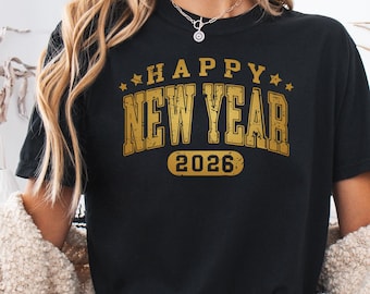 New Years Shirt, Retro Happy New Year 2026 T-shirt, Hello 2026 Tee, New Year Gift, New Year Party Shirt, Cute Holiday Gift, Comfort Colors®