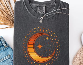Koszulka Boho Moon, Koszulka Mystic Moon Phase, Koszulka Celestial Moon, Koszulka Spiritual, Koszulka Mystic Moon Phase, Koszulka Starry Night, Comfort Colors®