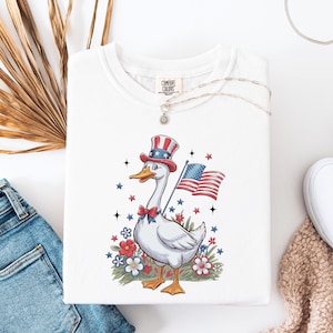 Fourth of July Shirt, USA Shirt, Fourth of July Goose Shirt, American Flag Shirt, Funny Summer Goose Tshirt, Comfort Colors®
