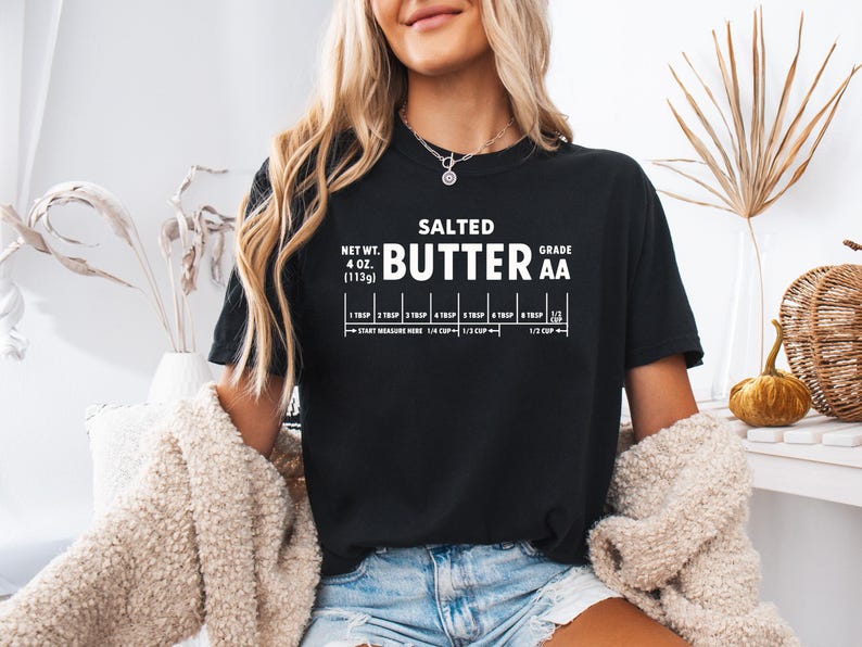 Funny Baker Gift, Salted Butter T-shirt , Butter Lover Shirt, Foodie Chef Shirt, Foodie Shirt, Baking Tee, Retro Shirt, Comfort Colors® image 2