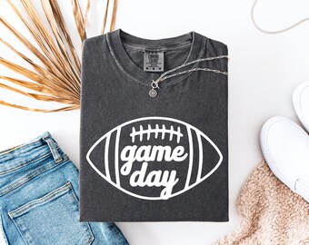 T-shirt wedstrijddag, touchdown-voetbalshirt, shirt wedstrijddag, Thanksgiving-T-shirt, herfstshirt, Comfort Colors®