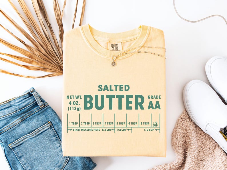 Funny Baker Gift, Salted Butter T-shirt , Butter Lover Shirt, Foodie Chef Shirt, Foodie Shirt, Baking Tee, Retro Shirt, Comfort Colors® image 1