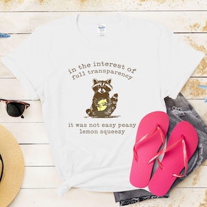In The Interest of Full Transparency It Was Not Easy Peasy Lemon Squeezy Shirt, Funny Raccoon Shirt, Funny Meme Shirt