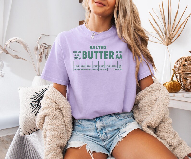 Funny Baker Gift, Salted Butter T-shirt , Butter Lover Shirt, Foodie Chef Shirt, Foodie Shirt, Baking Tee, Retro Shirt, Comfort Colors® image 7