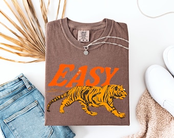 Easy Tiger T-Shirt, Retro Tiger Tee, Distressed Tiger Shirt, Vintage Tiger Shirt, Easy Tiger, Graphic Tee, Retro Tiger Tee, Comfort Colors®