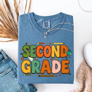 2nd Grade Teacher Shirt, Teacher Tee, Retro Second Grade Teacher Shirt, Back To School Shirt, Teacher Gift, Comfort Colors®