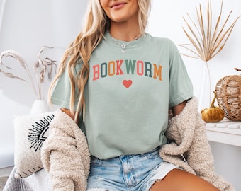 Bookworm T-Shirt, Bookworm Tee, Librarian Gift, Book Lover Shirt, Book Club Clothing, Reading Teacher Shirt, Bookish Outfit, Comfort Colors®