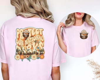 Protect Our National Parks T-Shirt, National Park Resist Bear Tee, Vintage Protect Our National Parks Shirt, Two sided Comfort Colors Tee®