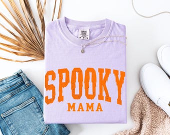 Maglietta di Halloween, maglietta Spooky Mama, maglietta di Halloween per mamme, stagione spettrale, maglietta retrò di Halloween, regalo di Halloween, Comfort Colors®