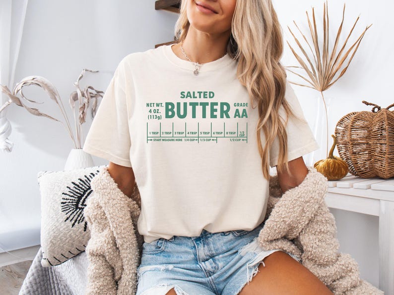 Funny Baker Gift, Salted Butter T-shirt , Butter Lover Shirt, Foodie Chef Shirt, Foodie Shirt, Baking Tee, Retro Shirt, Comfort Colors® image 3