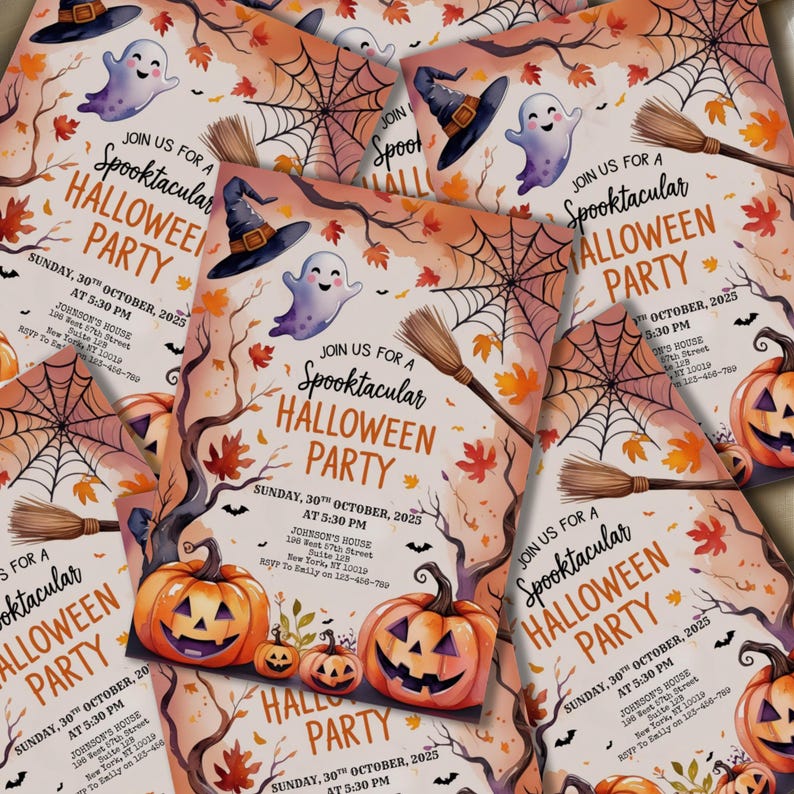 Halloween Invitation Canva Template
