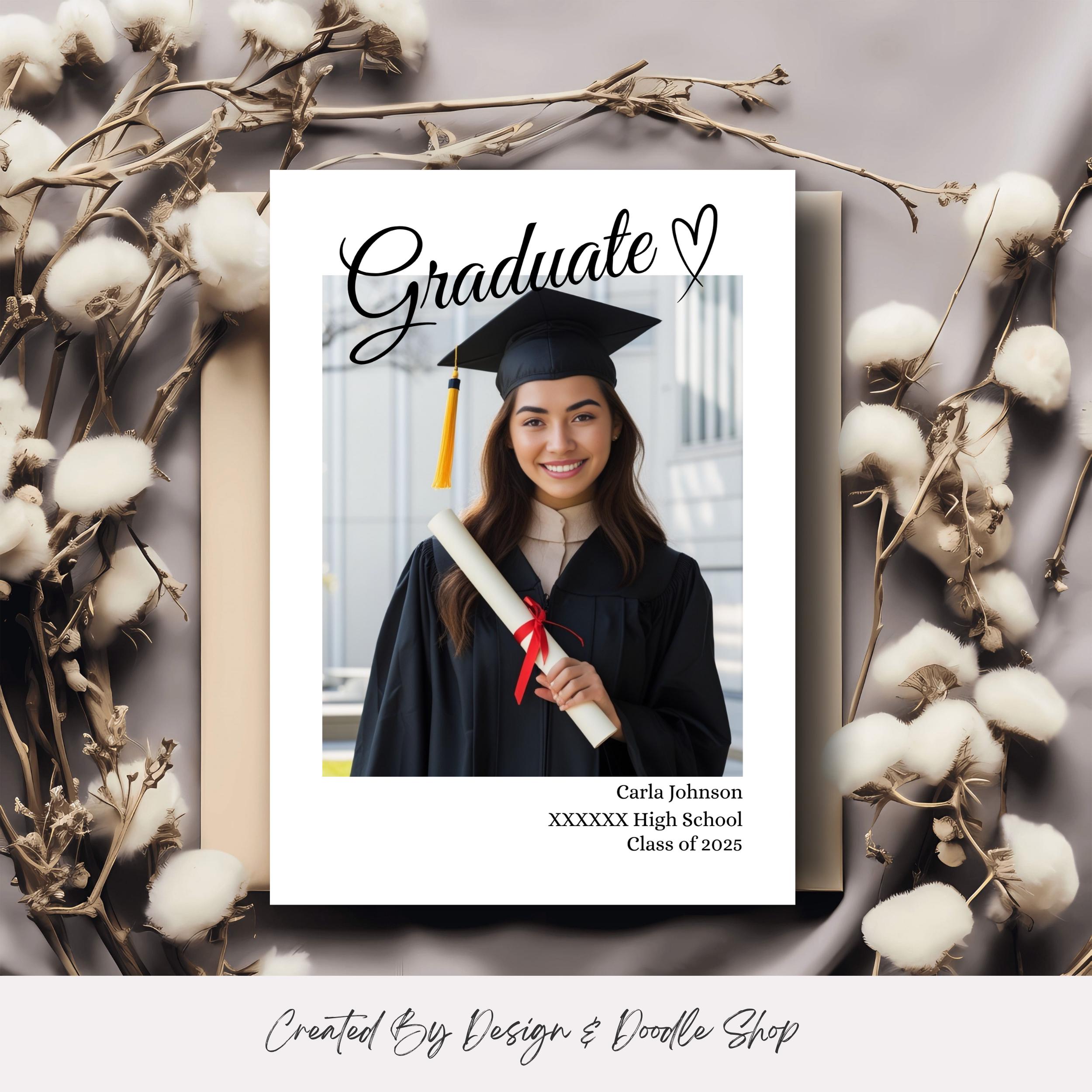 Graduation Invitation Canva Template | Editable Graduation Party Invite | Self-Edit Digital Download | Senior Graduate Party Invitation