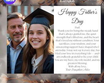 Editable Father&#39;s Day Card, Printable Father&#39;s Day, Instant Download, Father&#39;s, Modern Father&#39;s Day Card, Sentimental Card, Canva Template
