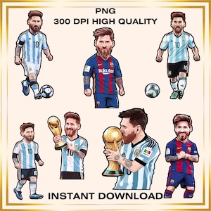 Lionel Messi PNG Bundle, Football Clipart, Argentina Art, Digital Download, World Cup, Messi Printable, Sports PNG, Digital Download