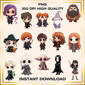 Wizard School PNG Bundle, 15 Clipart Files, Wizard Characters, Sublimation Graphics, Digital Download, Cartoon Wizards, Digital Download