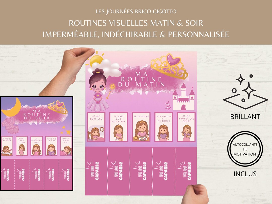 Princess Visual Routine for Children – Morning & Evening Chart ...