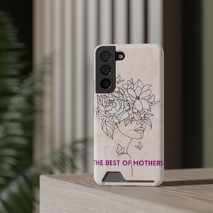 Moederdag telefoonhoesje met bloemen en kaarthouder, cadeau voor moeder, telefoonhoesje met bloemen, telefoonportemonnee, telefoonstandaard, iPhone-accessoires