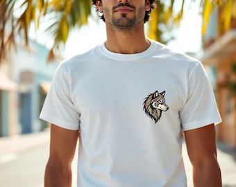 Unisex T-shirt met wolfprint, cadeau voor natuurliefhebbers, casual kleding, T-shirt met dierenmotief, outdoor-avontuurkleding, dagelijks comfort