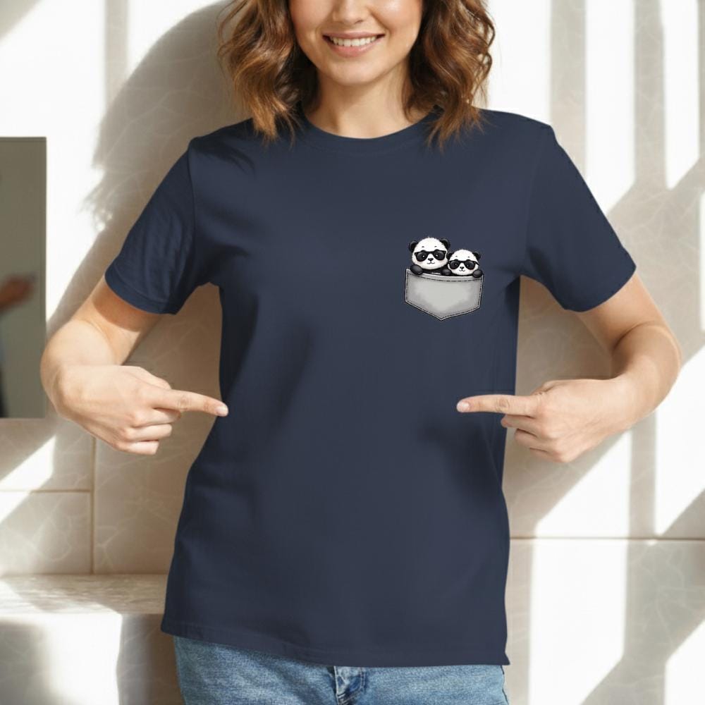 BABYL LIVE IN SINGAPORE Tシャツ XLサイズ Baby Pandas T-shirt, Minimalist Chest Pocket Design With