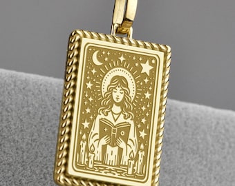 14K gouden lezerketting, bibliofiele hanger, gegraveerde boekenliefhebber talisman, boekenclubamulet, gepersonaliseerde boekenwurmbedel, lezersieraden