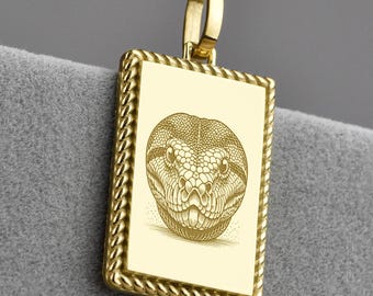 14K Gold Python Halskette, personalisierte Reptil Amulett, benutzerdefinierte Schlange Talisman, Anaconda Anhänger, Geist Tier Charme, Python Schmuck