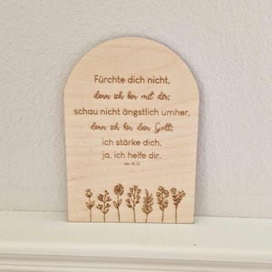 Wooden plaque with Bible verse – Isaiah 41:10 – “Do not be afraid”