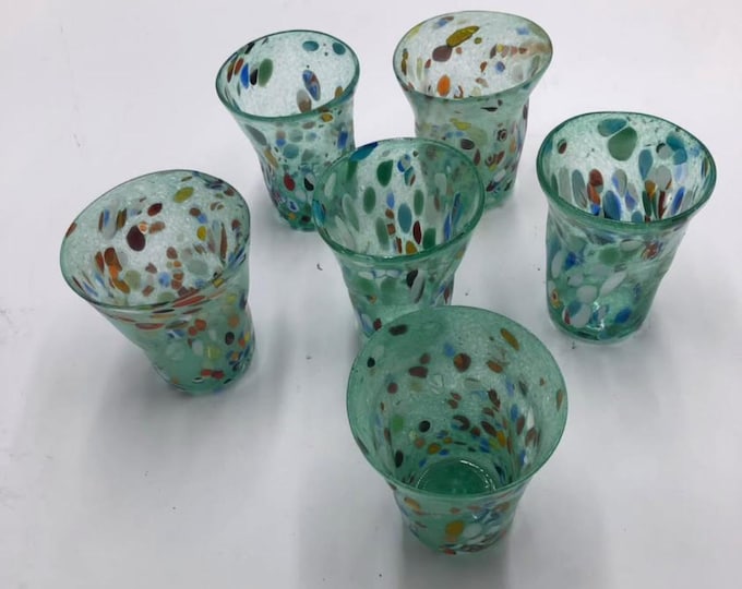 Murano Glass Set of "Feuille" Blown Glasses
