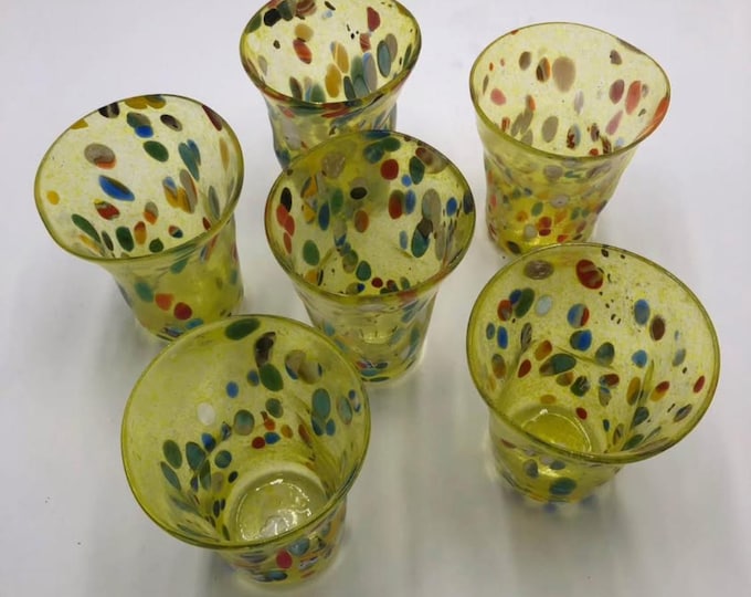 Murano Glass Set of "Feuille" Blown Glasses