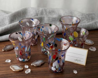 ムラーノ・ミルフィオリ製タンブラー6個セット - Etsy 日本
