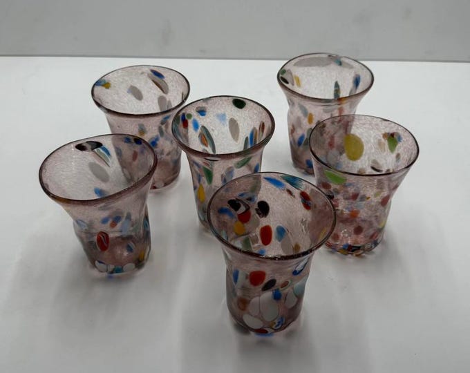 Murano Glass Set of "Feuille" Blown Glasses