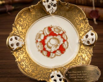 Rosenthal Classic Rose Fine China Saucer, Floral Bouquet with Basketweave Relief Border, Vintage German Collectible Porcelain, Gift for Home